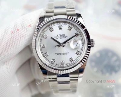  Swiss 3235 Rolex Datejust II Silver Diamond Dial Replica Watches DJII 41mm